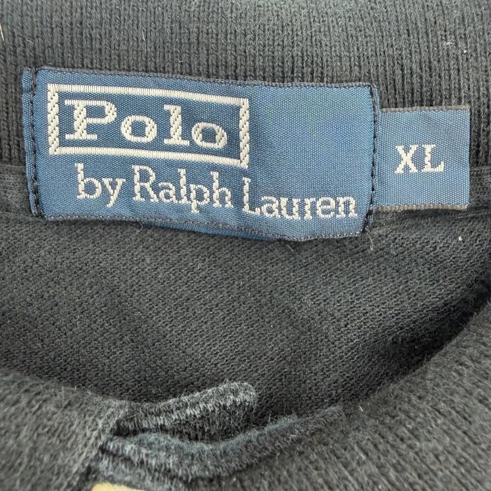 Polo Ralph Lauren Long Sleeve Collared Polo Shirt Mens XL Black Embroidered Pony